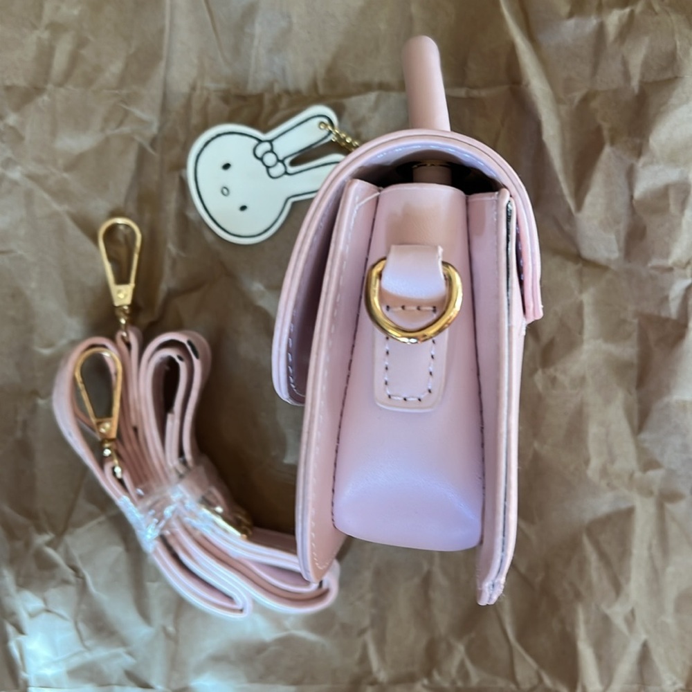 NWOT PU leather, mini Miffy bag in precious pink! - Picture 6 of 6